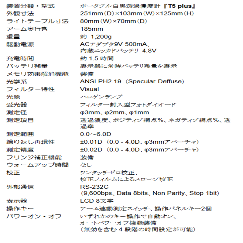 日本iHara伊原电子黑白透过率浓度仪透射率计 T5 plus